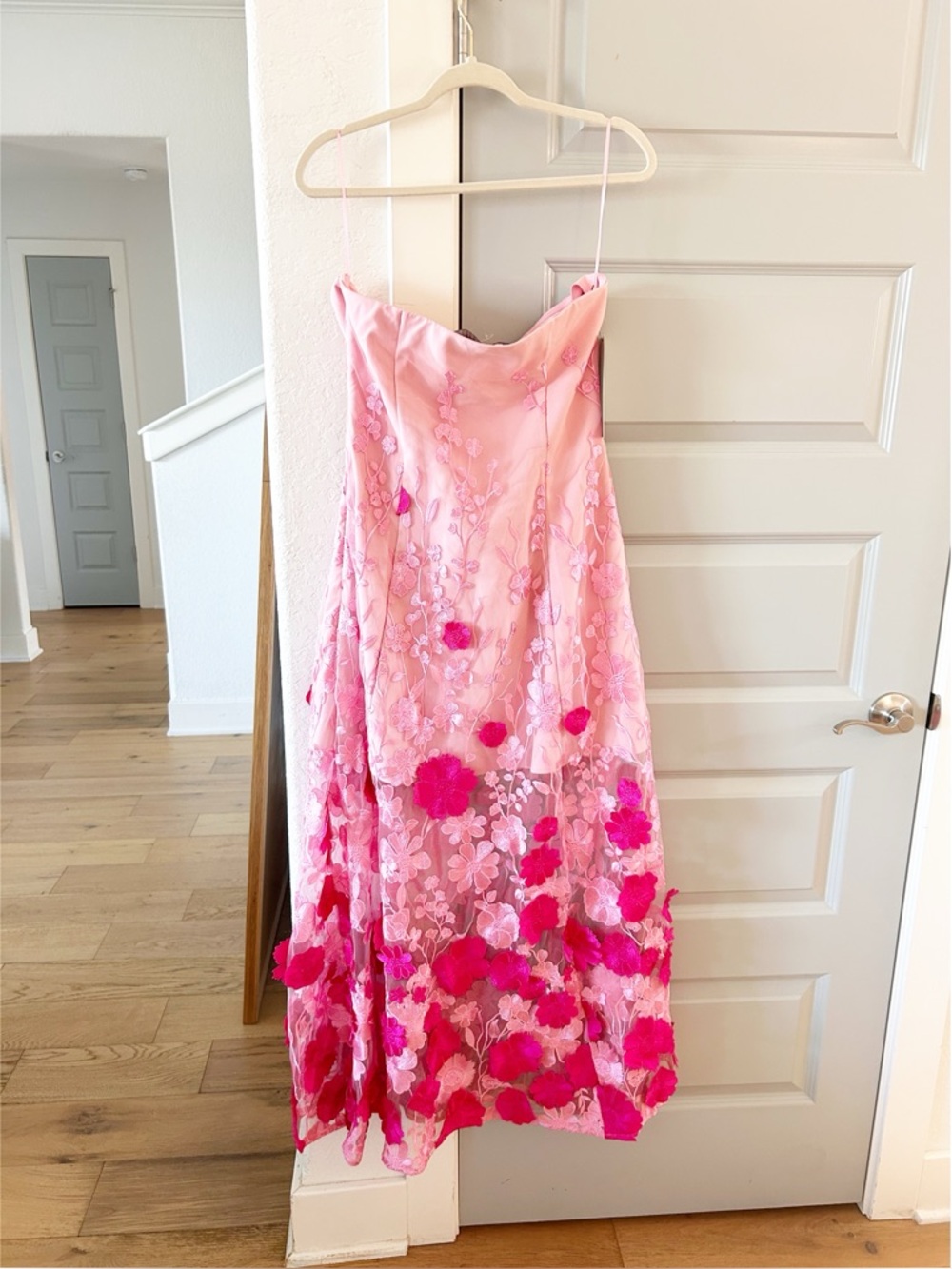 NWT Anthropologie Endless Rose Strapless Floral Appliqué Maxi Dress - Picture 10 of 10